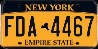 NY license plate FDA4467