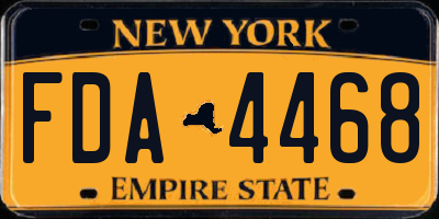 NY license plate FDA4468