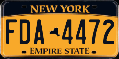 NY license plate FDA4472