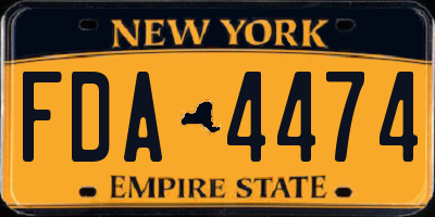 NY license plate FDA4474