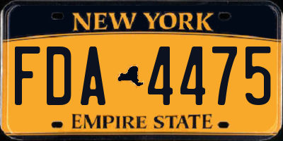 NY license plate FDA4475