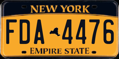 NY license plate FDA4476