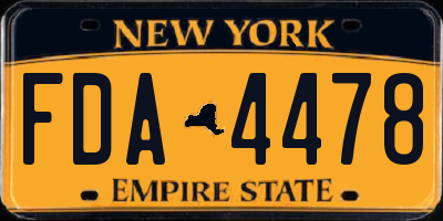 NY license plate FDA4478