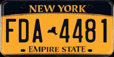 NY license plate FDA4481