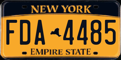 NY license plate FDA4485