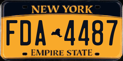 NY license plate FDA4487