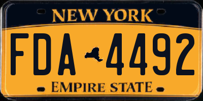 NY license plate FDA4492