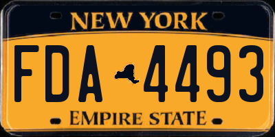 NY license plate FDA4493
