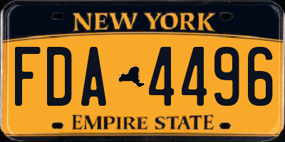 NY license plate FDA4496