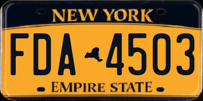 NY license plate FDA4503