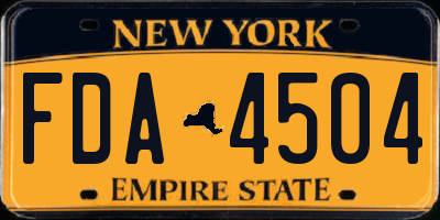 NY license plate FDA4504