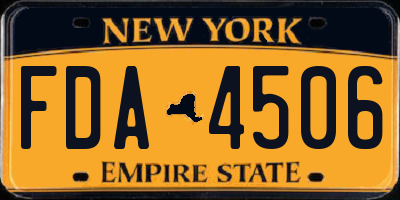 NY license plate FDA4506