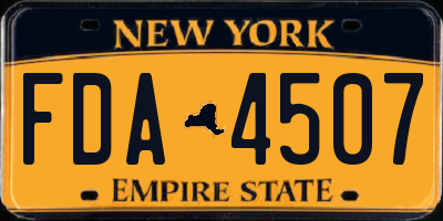 NY license plate FDA4507