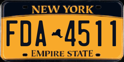 NY license plate FDA4511