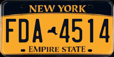 NY license plate FDA4514