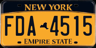 NY license plate FDA4515