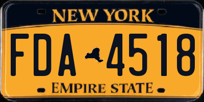 NY license plate FDA4518