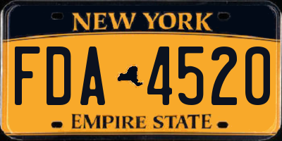 NY license plate FDA4520