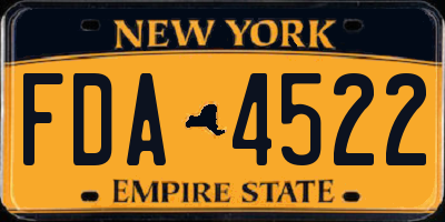 NY license plate FDA4522