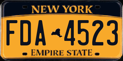 NY license plate FDA4523