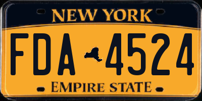 NY license plate FDA4524