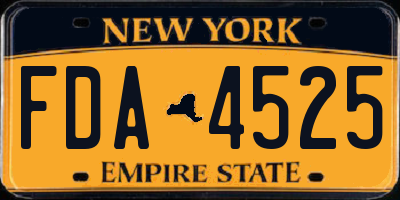 NY license plate FDA4525