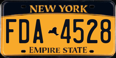 NY license plate FDA4528