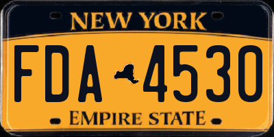 NY license plate FDA4530