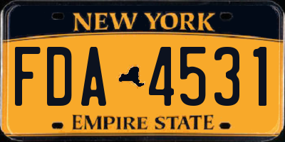 NY license plate FDA4531