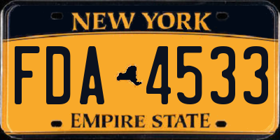 NY license plate FDA4533