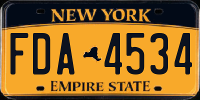 NY license plate FDA4534