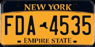 NY license plate FDA4535