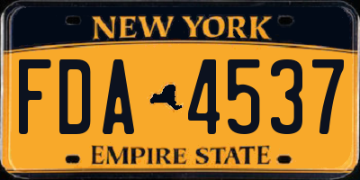 NY license plate FDA4537