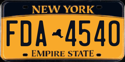 NY license plate FDA4540
