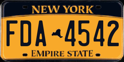 NY license plate FDA4542