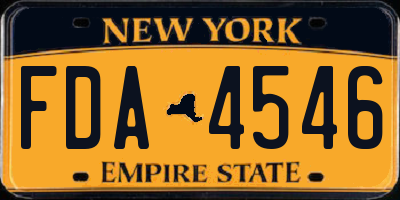 NY license plate FDA4546