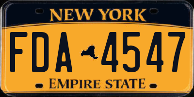 NY license plate FDA4547