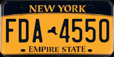 NY license plate FDA4550