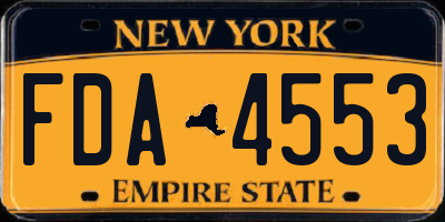 NY license plate FDA4553