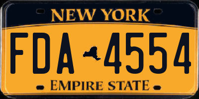 NY license plate FDA4554
