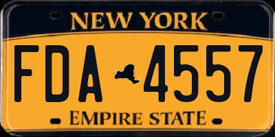 NY license plate FDA4557