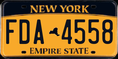 NY license plate FDA4558