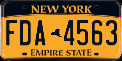 NY license plate FDA4563