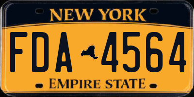 NY license plate FDA4564