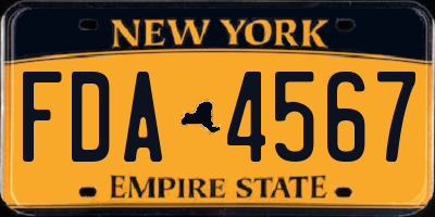 NY license plate FDA4567