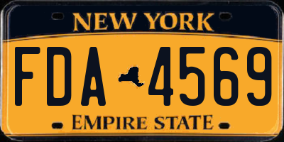 NY license plate FDA4569