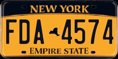 NY license plate FDA4574