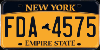 NY license plate FDA4575