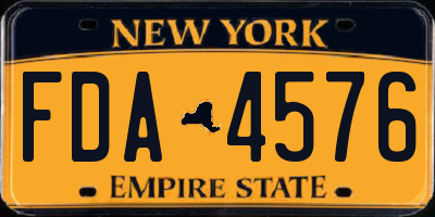NY license plate FDA4576