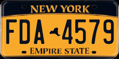 NY license plate FDA4579